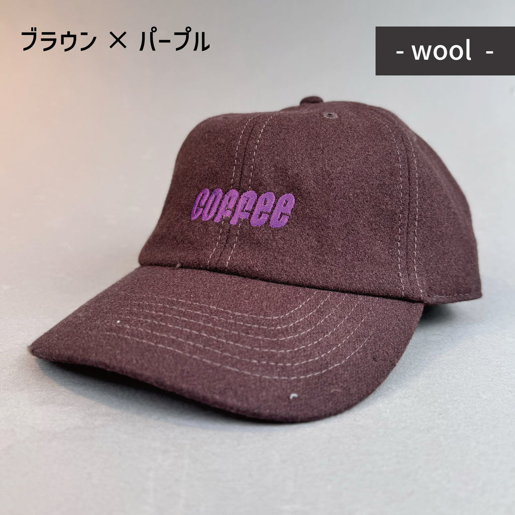 【NEW】”coffee” ロゴ 刺繍ウールキャップ